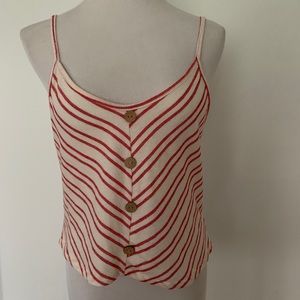 Caution To The Wind Red and White Striped Tank Top